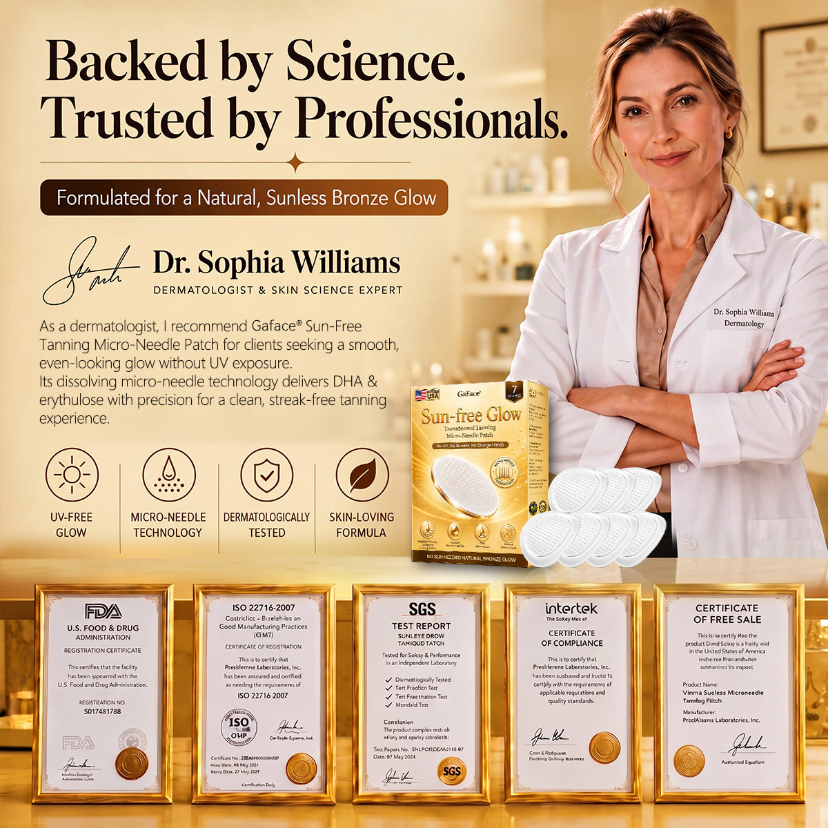 ✨👍𝗚𝗮𝗳𝗮𝗰𝗲® Sunless Natural Glow Transdermal Tanning Micro-Needle Patch