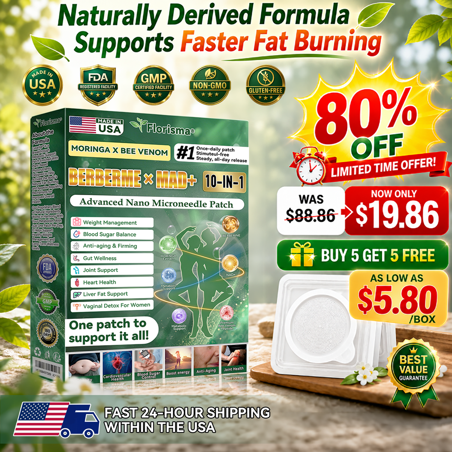 ✨👍𝐎𝐟𝐟𝐢𝐜𝐢𝐚𝐥 𝐔𝐒 𝐒𝐭𝐨𝐫𝐞 🇺🇸  |  𝐅𝐥𝐨𝐫𝐢𝐬𝐦𝐚® 𝐌𝐨𝐫𝐢𝐧𝐠𝐚 · 𝐁𝐞𝐫𝐛𝐞𝐫𝐢𝐧𝐞 × 𝐍𝐀𝐃+ 𝟏𝟎-𝐢𝐧-𝟏 𝐀𝐝𝐯𝐚𝐧𝐜𝐞𝐝 𝐍𝐚𝐧𝐨 𝐌𝐢𝐜𝐫𝐨𝐧𝐞𝐞𝐝𝐥𝐞 𝐏𝐚𝐭𝐜𝐡 — 𝐎𝐧𝐜𝐞 𝐃𝐚𝐢𝐥𝐲, 𝐕𝐢𝐬𝐢𝐛𝐥𝐞 𝐑𝐞𝐬𝐮𝐥𝐭𝐬 𝐢𝐧 𝟕 𝐃𝐚𝐲𝐬