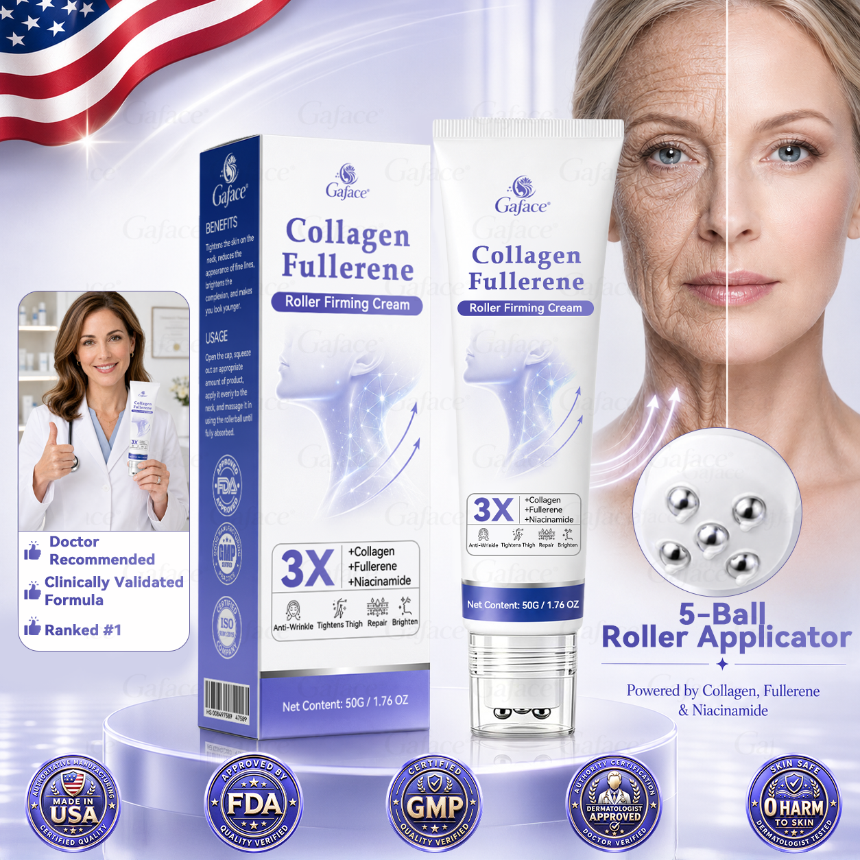 ✨👍𝐆𝐚𝐟𝐚𝐜𝐞® 𝐂𝐨𝐥𝐥𝐚𝐠𝐞𝐧 & 𝐅𝐮𝐥𝐥𝐞𝐫𝐞𝐧𝐞 𝐑𝐨𝐥𝐥𝐞𝐫 𝐅𝐢𝐫𝐦𝐢𝐧𝐠 𝐂𝐫𝐞𝐚𝐦